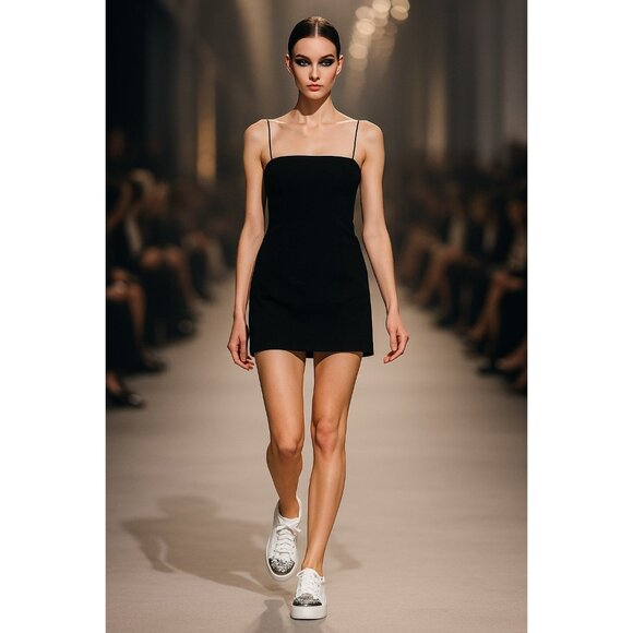 Miu Miu Swarovski Crystal Toe-Cap Nappa Leather Sneakers White Platform 40.5-10 - Picture 8 of 16